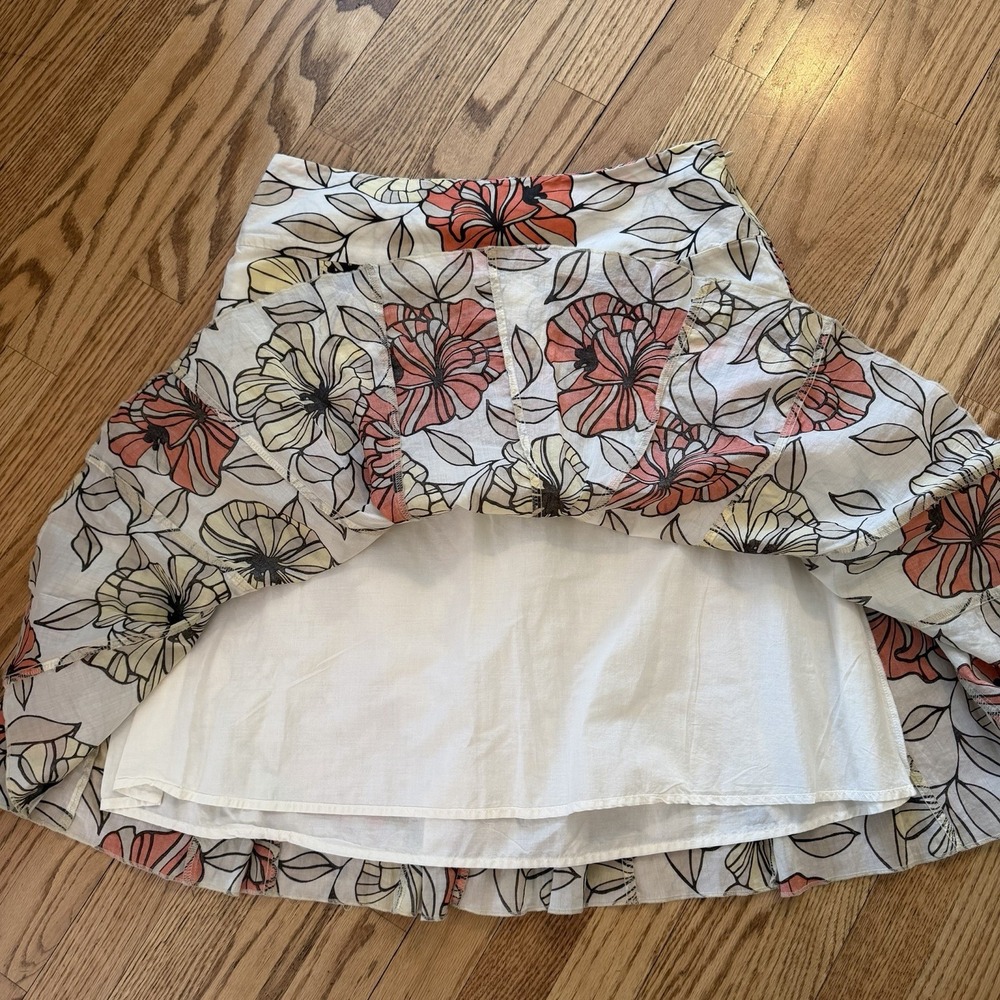 Apt 9 Women's Floral Skirt Size 12 Cotton A-Line Pleated Spring Summer - Picture 5 of 6